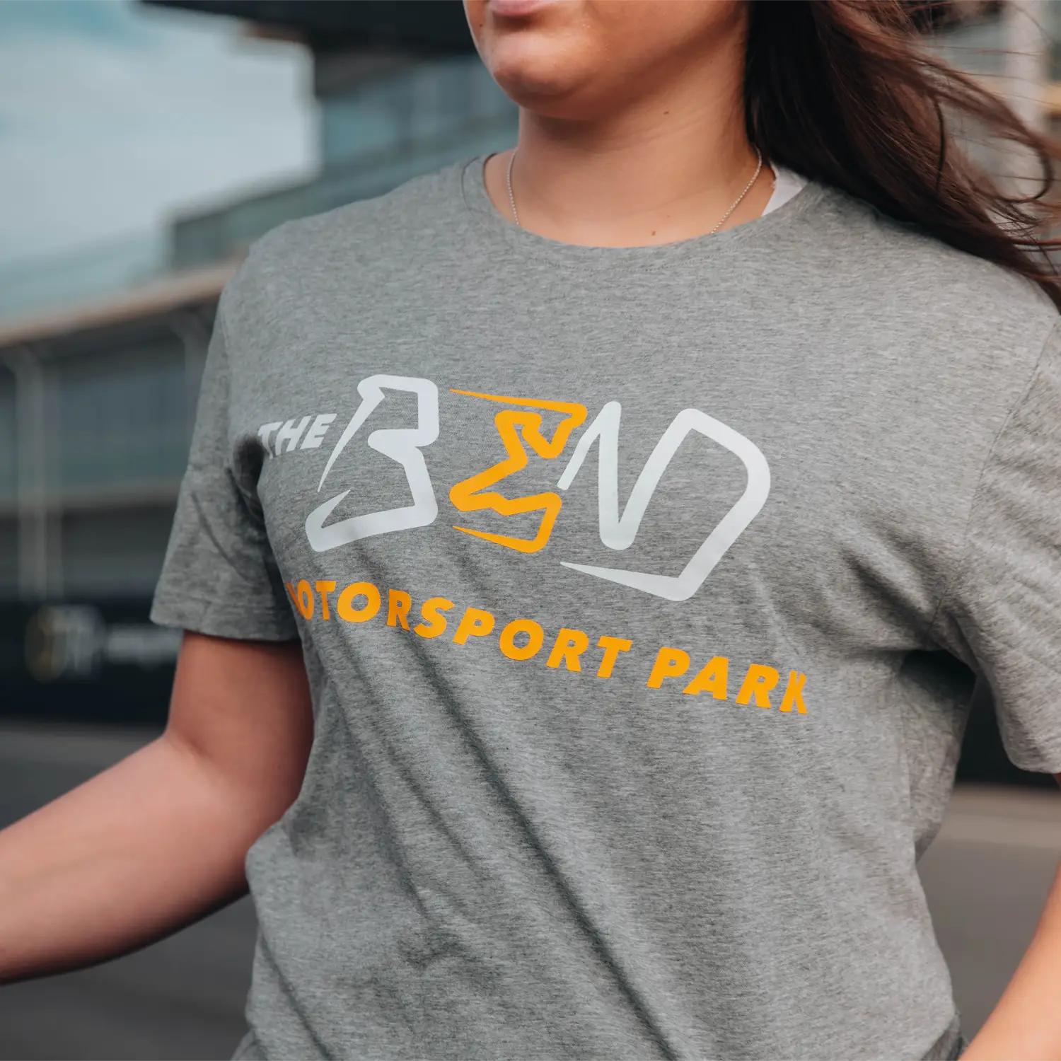 The Bend - Check Sleeve T-Shirt - Grey